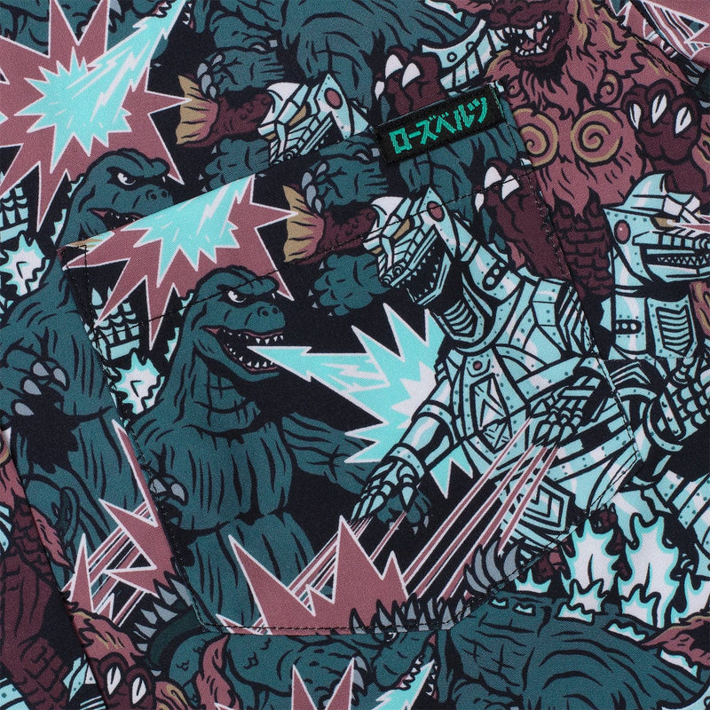 RSVLTS Monsters and Mecha Women's KUNUFLEX Short Sleeve Shirt in Brown — detail 2