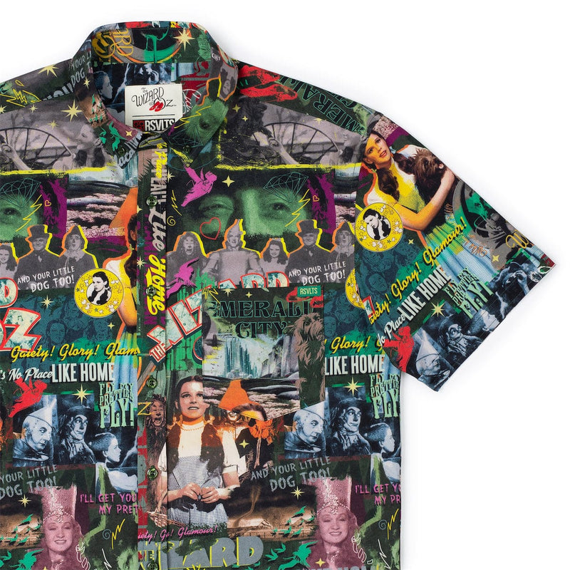 RSVLTS Oh My Oz! KUNUFLEX Short Sleeve Shirt in Black — front view