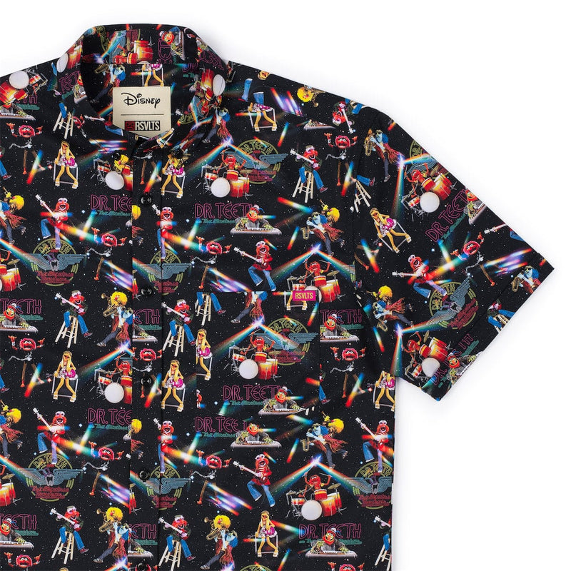 RSVLTS Muppet Music Mayhem KUNUFLEX Short Sleeve Shirt in Black — front view
