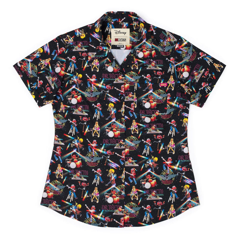RSVLTS Muppet Music Mayhem Women's KUNUFLEX Short Sleeve Shirt in Black — detail 2