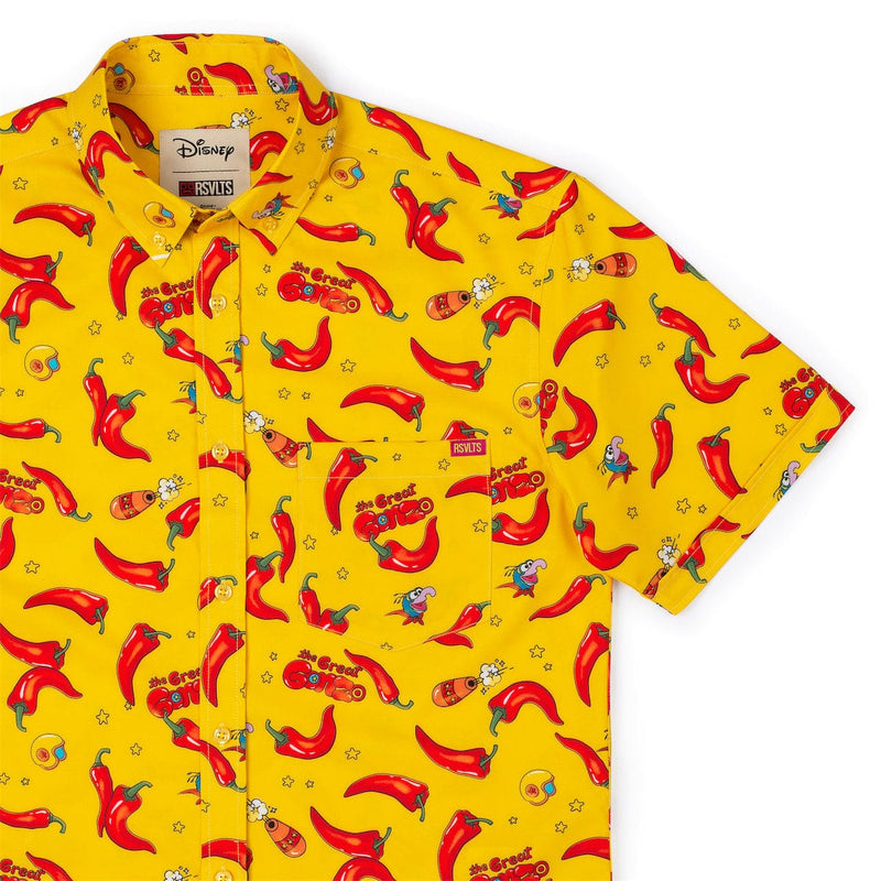 RSVLTS The Great Gonzo KUNUFLEX Short Sleeve Shirt in Red — front view