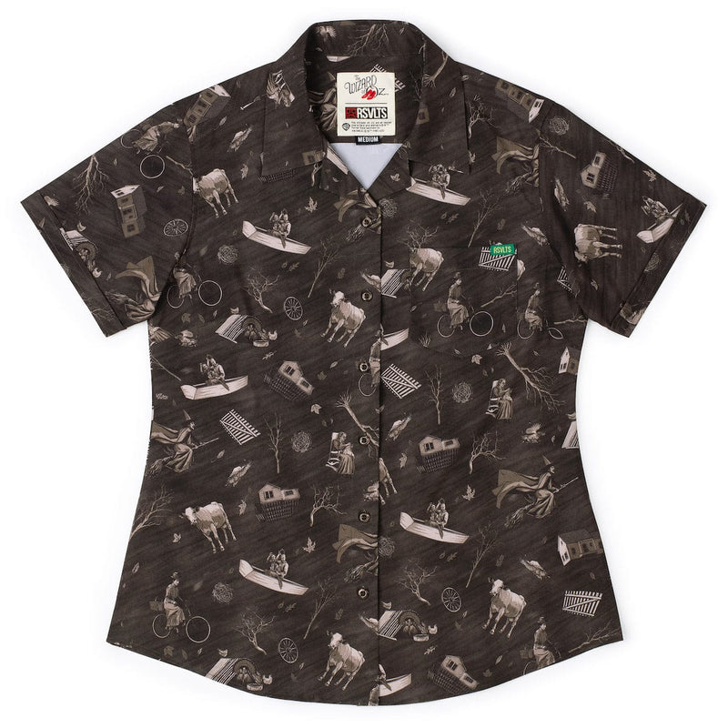 RSVLTS Wicked Winds Women's KUNUFLEX Short Sleeve Shirt in Brown — detail 2