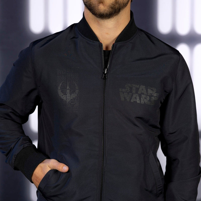 RSVLTS Redacted Rebel Reversible Bomber Jacket in Black — detail 4