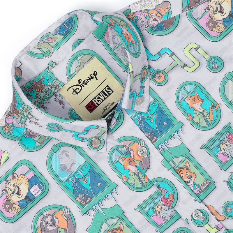 RSVLTS Mammal Metropolis KUNUFLEX Short Sleeve Shirt in Gray — detail 2