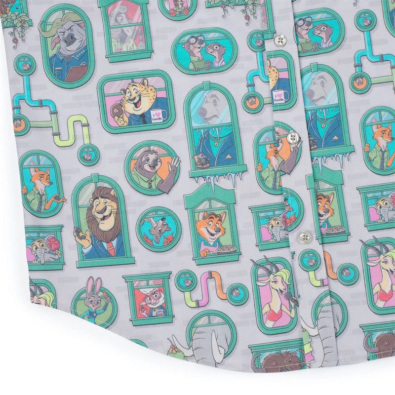 RSVLTS Mammal Metropolis KUNUFLEX Short Sleeve Shirt in Gray — detail 3