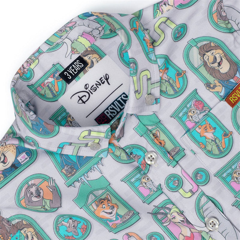 RSVLTS Mammal Metropolis Preschool KUNUFLEX Short Sleeve Shirt in Gray — detail 3