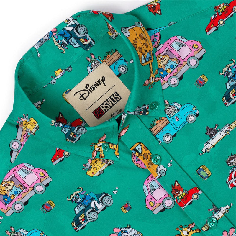 RSVLTS Zoom-topia KUNUFLEX Short Sleeve Shirt in Green — detail 3
