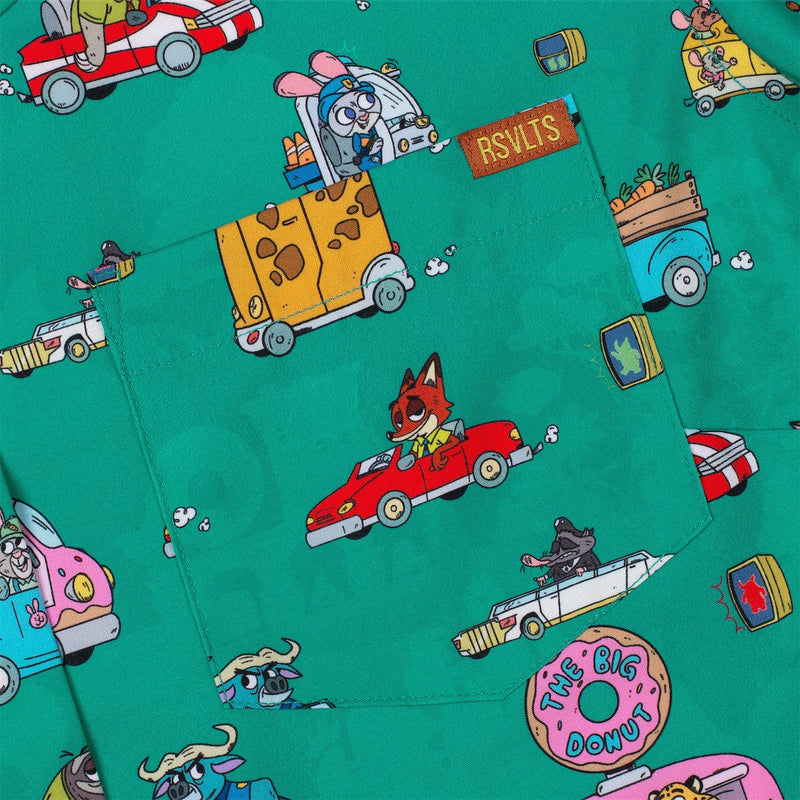 RSVLTS Zoom-topia Women's KUNUFLEX Short Sleeve Shirt in Green — detail 2