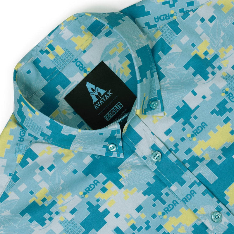 RSVLTS RDA Camo KUNUFLEX Short Sleeve Shirt in Blue — detail 4