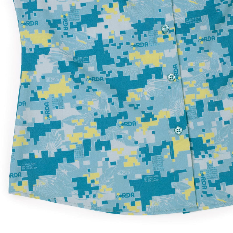 RSVLTS RDA Camo Women's KUNUFLEX Short Sleeve Shirt in Blue — detail 3
