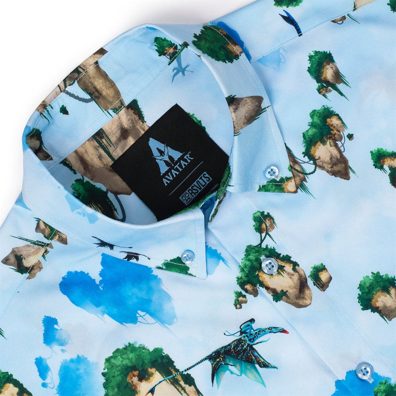 RSVLTS Hallelujah Mountains KUNUFLEX Short Sleeve Shirt in Blue — detail 4