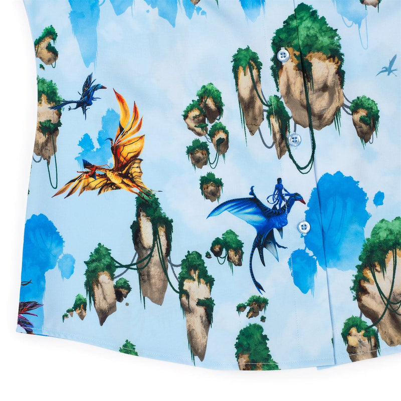 RSVLTS Hallelujah Mountains Women's KUNUFLEX Short Sleeve Shirt in Blue — detail 6