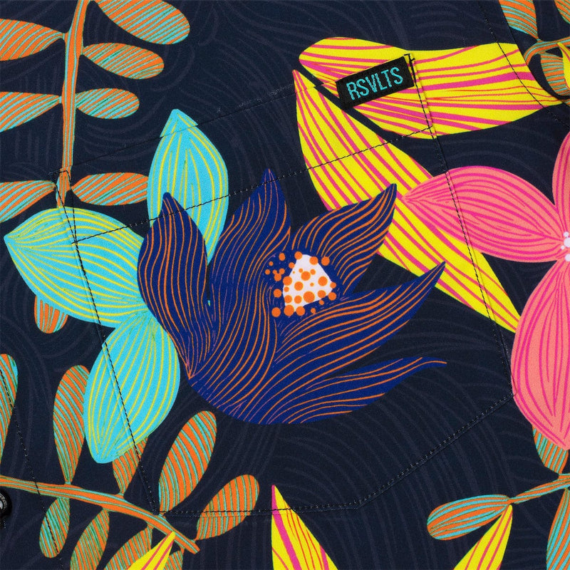 RSVLTS Petal Strokes KUNUFLEX Short Sleeve Shirt in Black — detail 2