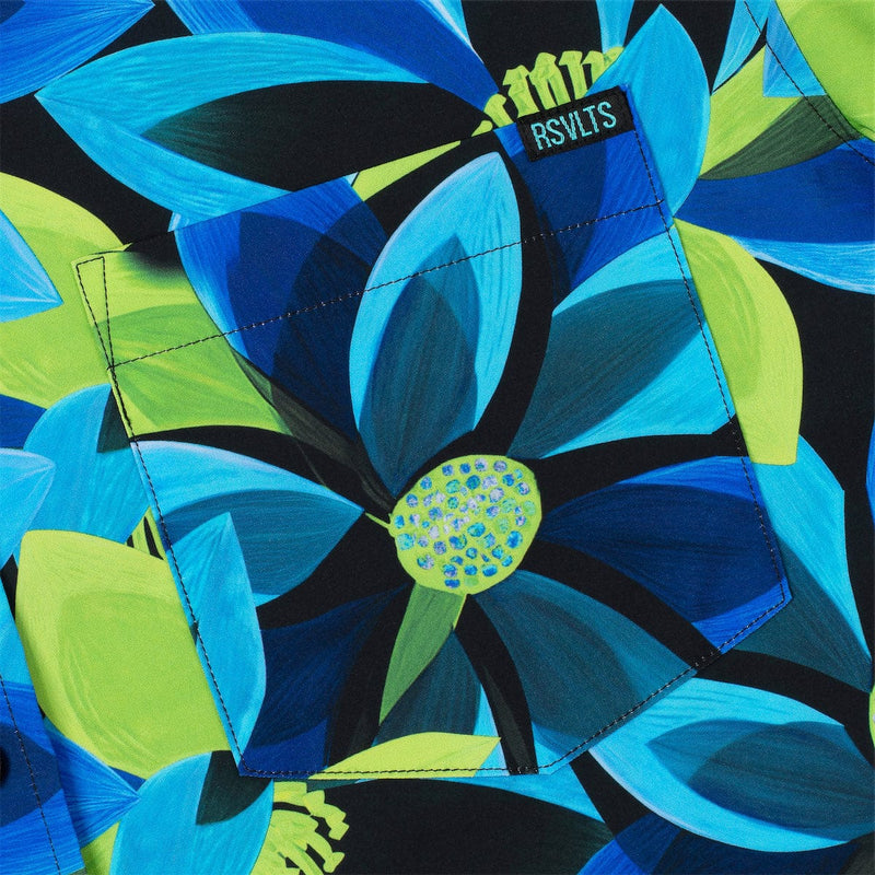 RSVLTS Green & Blume KUNUFLEX Short Sleeve Shirt in Blue — detail 2