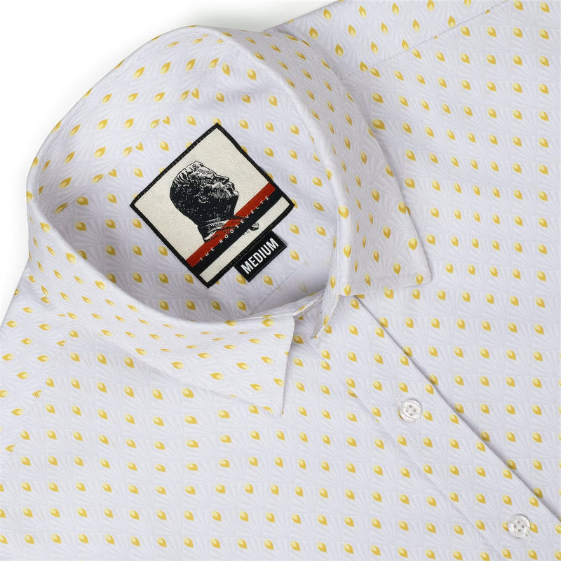 RSVLTS Opening Night Good Looks KUNUFLEX Dress Shirt in White — detail 3