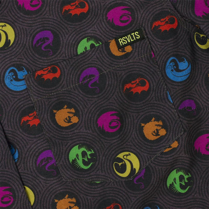 RSVLTS Sizzlin' Sigils Women's KUNUFLEX Short Sleeve Shirt in Gray — detail 4
