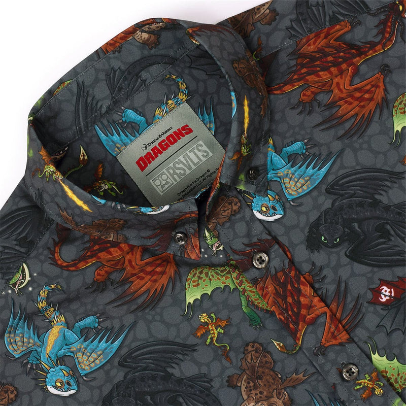 RSVLTS Scales 'n' Tails KUNUFLEX Short Sleeve Shirt in Gray — detail 2