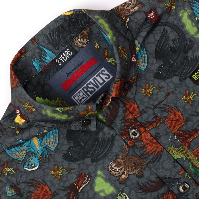 RSVLTS Scales 'n' Tails Preschool KUNUFLEX Short Sleeve Shirt in Gray — detail 2
