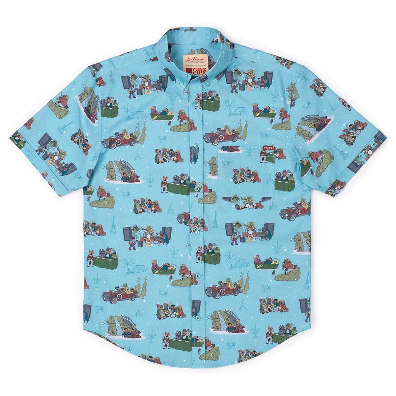 RSVLTS Emmet Otter’s Jug-Band Christmas KUNUFLEX Short Sleeve Shirt in Blue — detail 3