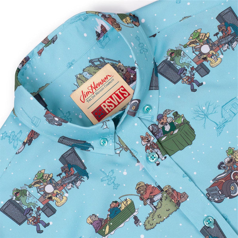 RSVLTS Emmet Otter’s Jug-Band Christmas KUNUFLEX Short Sleeve Shirt in Blue — detail 4