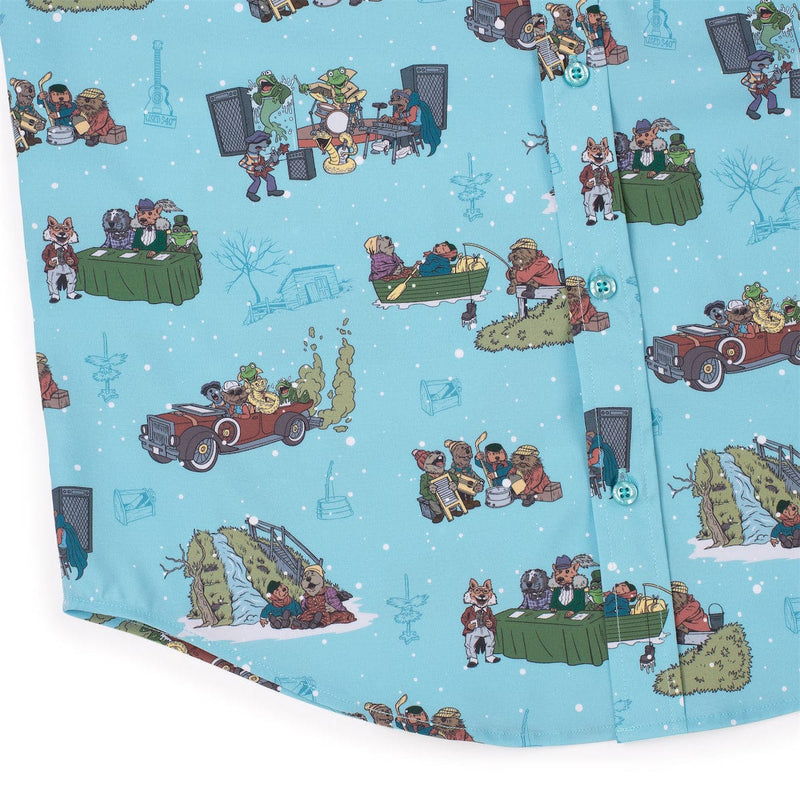 RSVLTS Emmet Otter’s Jug-Band Christmas KUNUFLEX Short Sleeve Shirt in Blue — detail 5