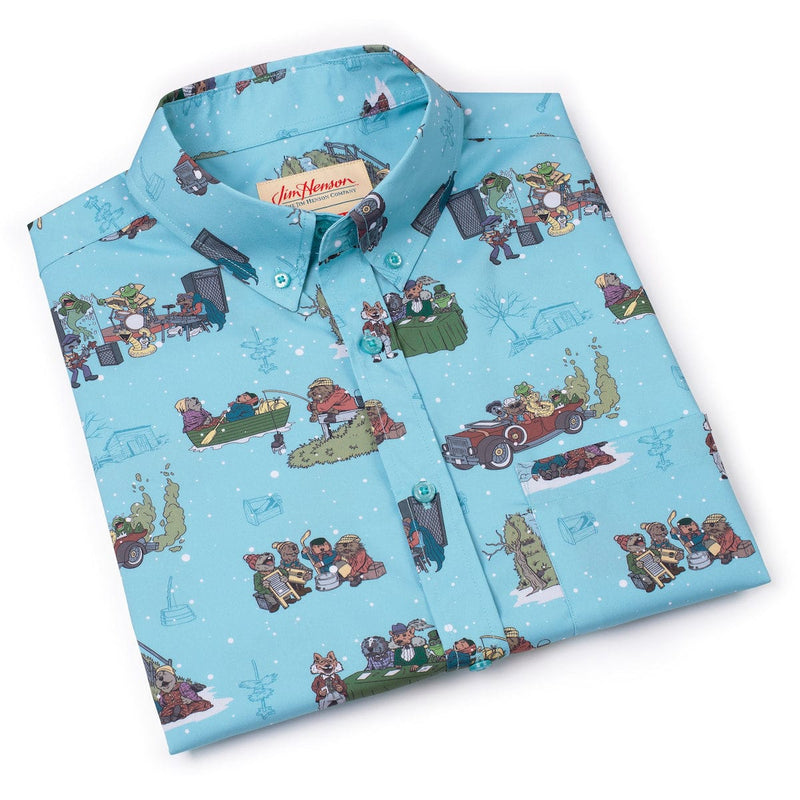 RSVLTS Emmet Otter’s Jug-Band Christmas KUNUFLEX Short Sleeve Shirt in Blue — detail 6