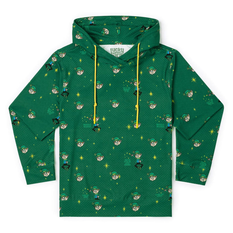 RSVLTS They're After Me Lucky Charms! Youth Performance Hoodie in Green — front view