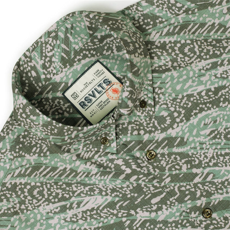 RSVLTS Ghillie Camo KUNUFLEX Short Sleeve Shirt in Green — detail 3