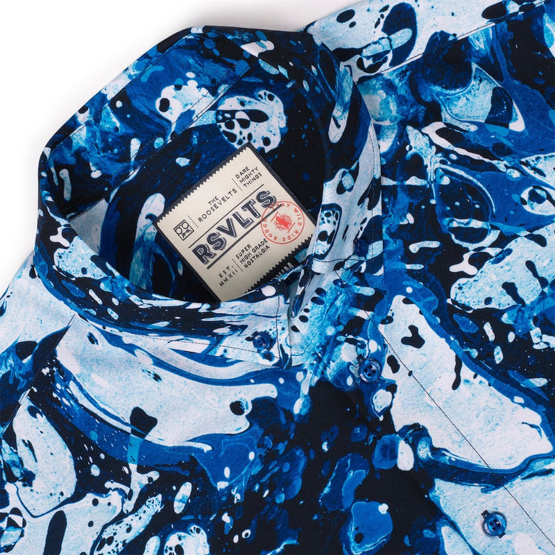 RSVLTS You Can’t Sea Me KUNUFLEX Short Sleeve Shirt in Blue — detail 3