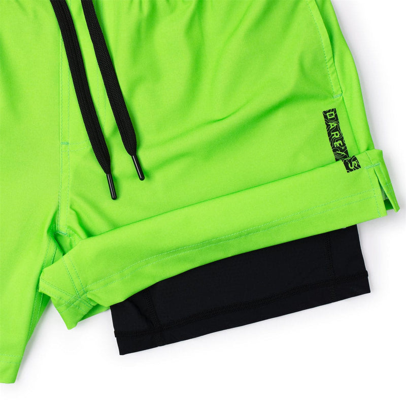 RSVLTS Radioactive V1 Lined Training Shorts in Green — detail 3