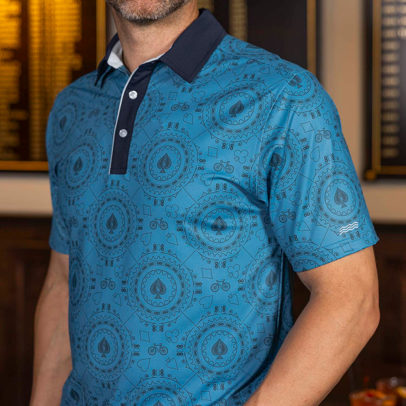RSVLTS Geared Up All-Day Polo in Blue — detail 4