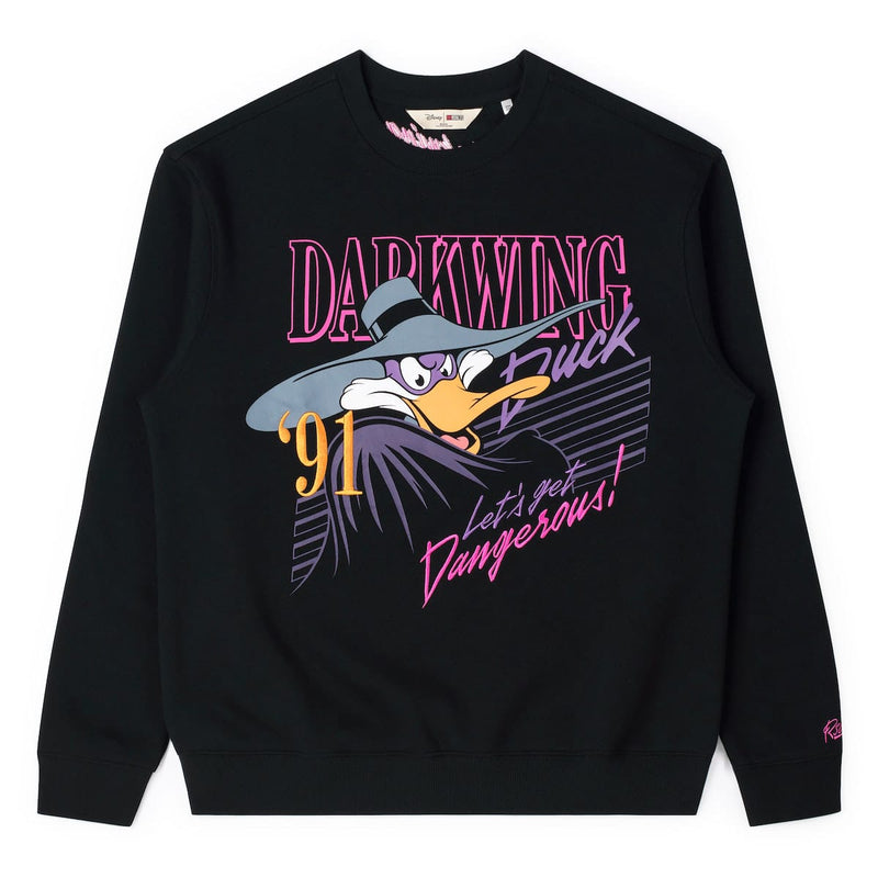 RSVLTS Let's Get Dangerous! Crewneck Sweatshirt in Black — front view