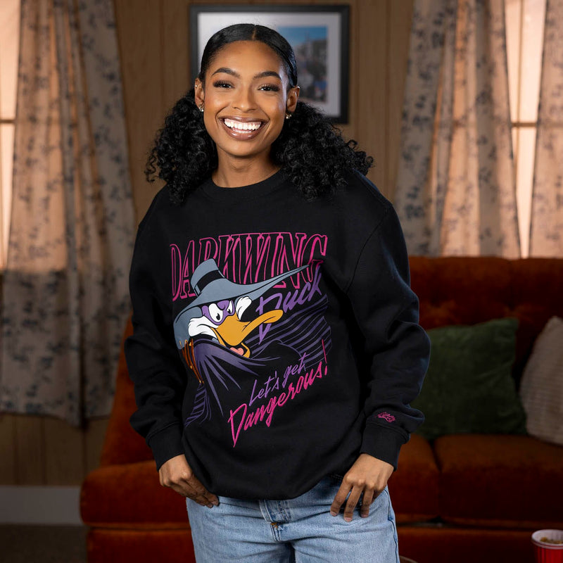 RSVLTS Let's Get Dangerous! Crewneck Sweatshirt in Black — detail 4