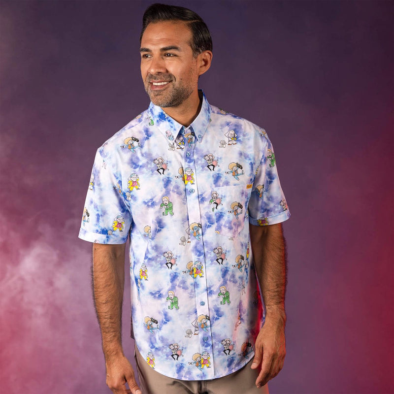 RSVLTS Gigawatt Warriors KUNUFLEX Short Sleeve Shirt in Blue — detail 2
