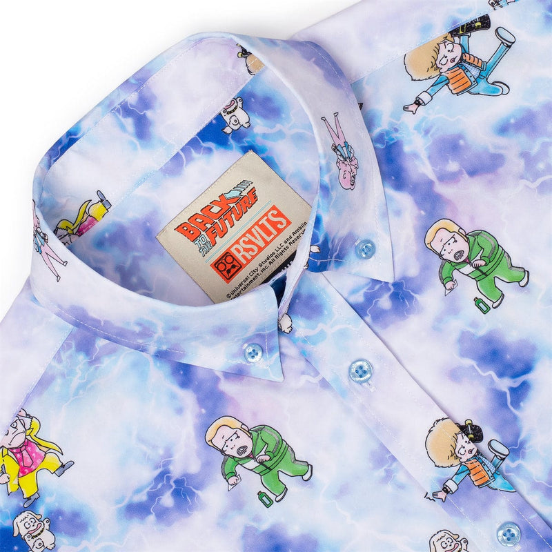 RSVLTS Gigawatt Warriors KUNUFLEX Short Sleeve Shirt in Blue — detail 4
