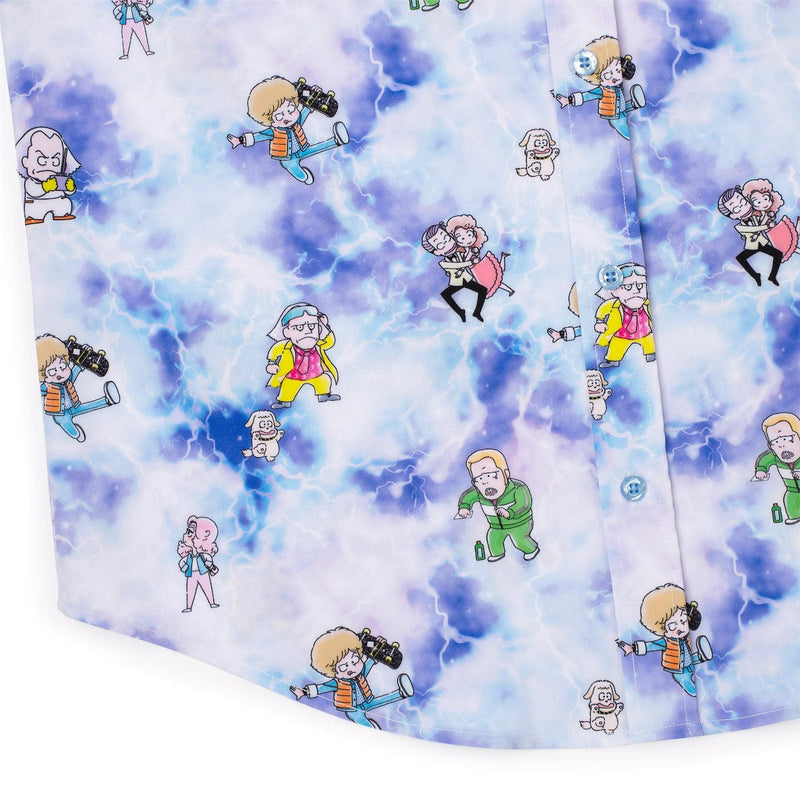 RSVLTS Gigawatt Warriors KUNUFLEX Short Sleeve Shirt in Blue — detail 5
