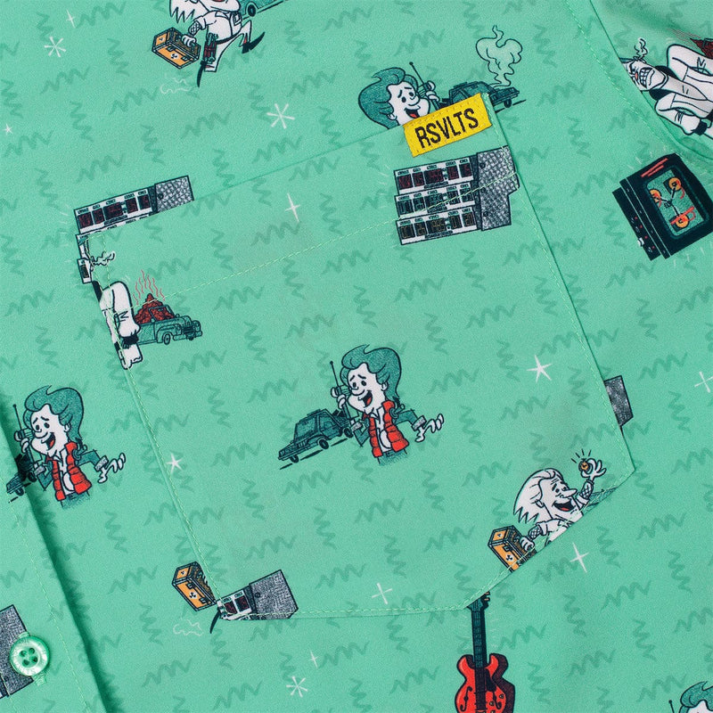 RSVLTS Hill Valley Hijinks KUNUFLEX Short Sleeve Shirt in Green — detail 2