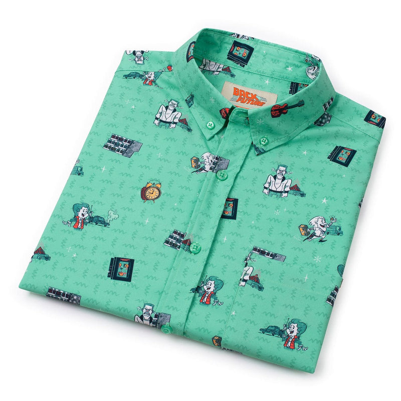 RSVLTS Hill Valley Hijinks KUNUFLEX Short Sleeve Shirt in Green — detail 5