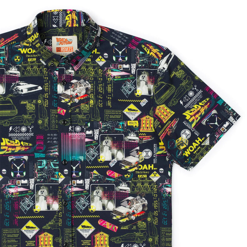 RSVLTS Flux Overload KUNUFLEX Short Sleeve Shirt in Black — front view