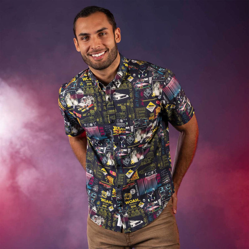 RSVLTS Flux Overload KUNUFLEX Short Sleeve Shirt in Black — detail 2