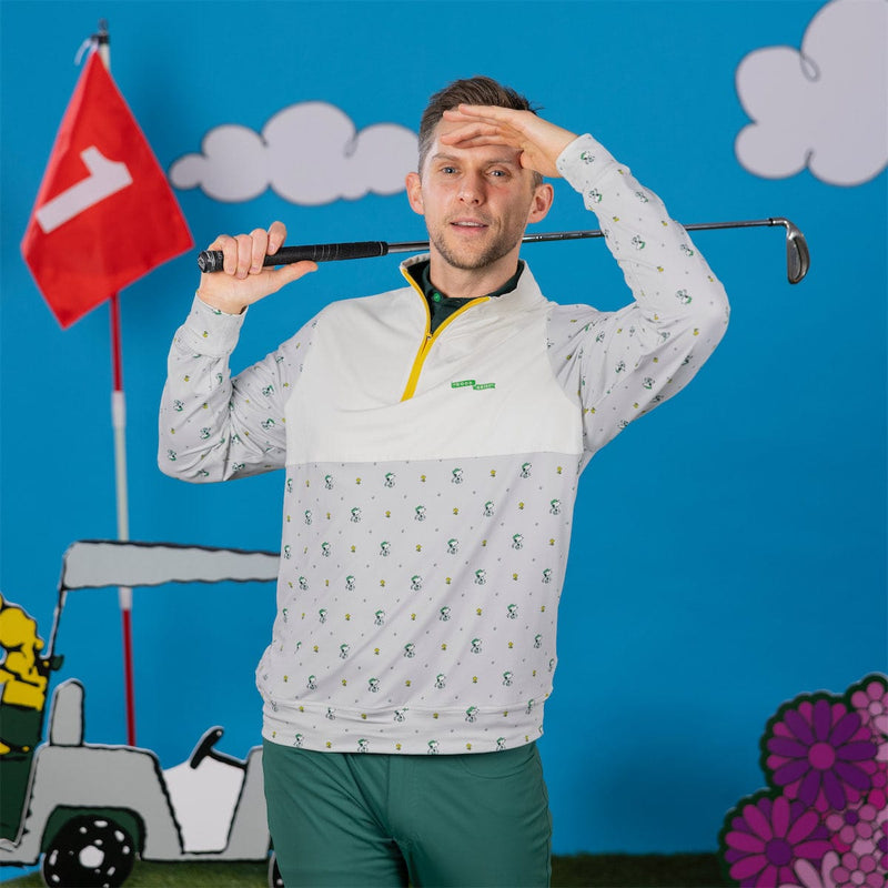RSVLTS Good Grief Golf Quarter Zip in Gray — detail 2