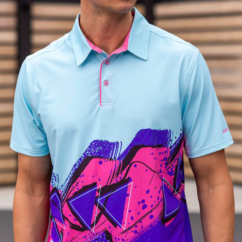 RSVLTS Baseline Hero All-Day Polo in Blue — front view