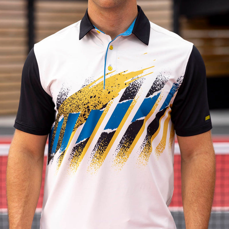 RSVLTS Dink Responsibly All-Day Polo in Black — front view