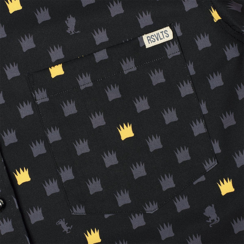 RSVLTS King of All Wild Things KUNUFLEX Short Sleeve Shirt in Black — detail 3