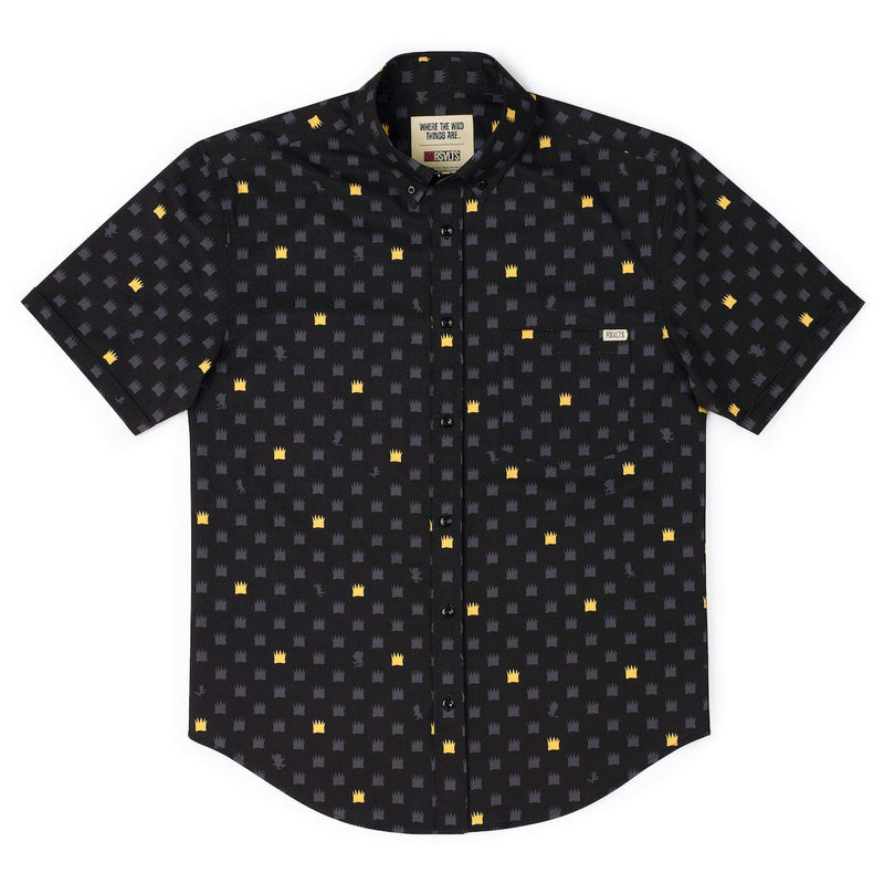 RSVLTS King of All Wild Things KUNUFLEX Short Sleeve Shirt in Black — detail 5