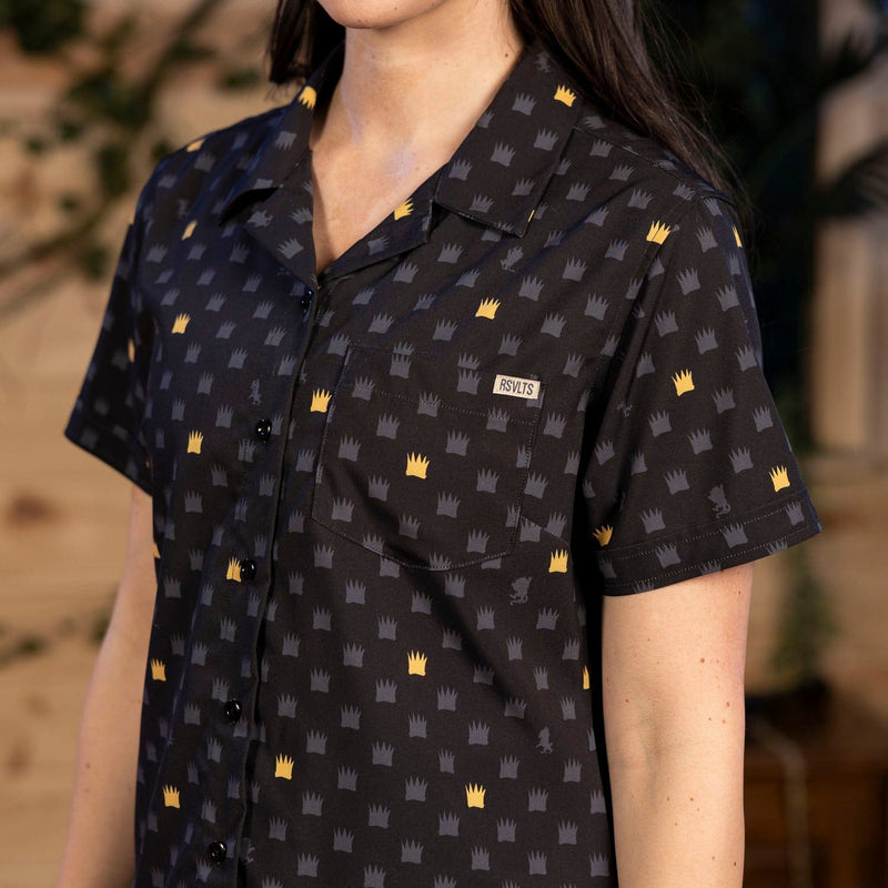 RSVLTS King of All Wild Things Women's KUNUFLEX Short Sleeve Shirt in Black — detail 3