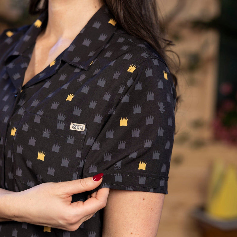 RSVLTS King of All Wild Things Women's KUNUFLEX Short Sleeve Shirt in Black — detail 5