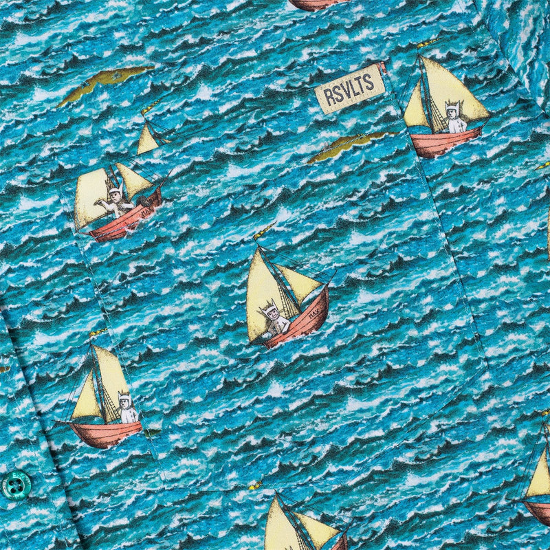 RSVLTS Max's Voyage KUNUFLEX Short Sleeve Shirt in Blue — detail 3