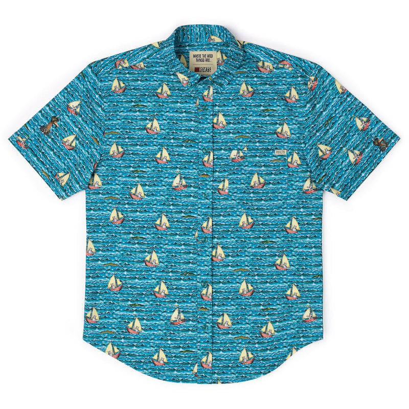RSVLTS Max's Voyage KUNUFLEX Short Sleeve Shirt in Blue — detail 5