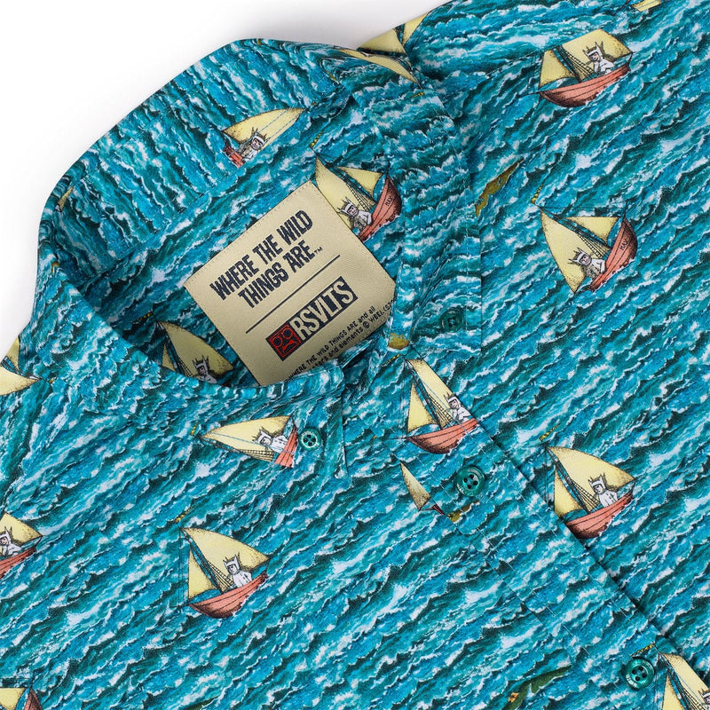 RSVLTS Max's Voyage KUNUFLEX Short Sleeve Shirt in Blue — detail 6
